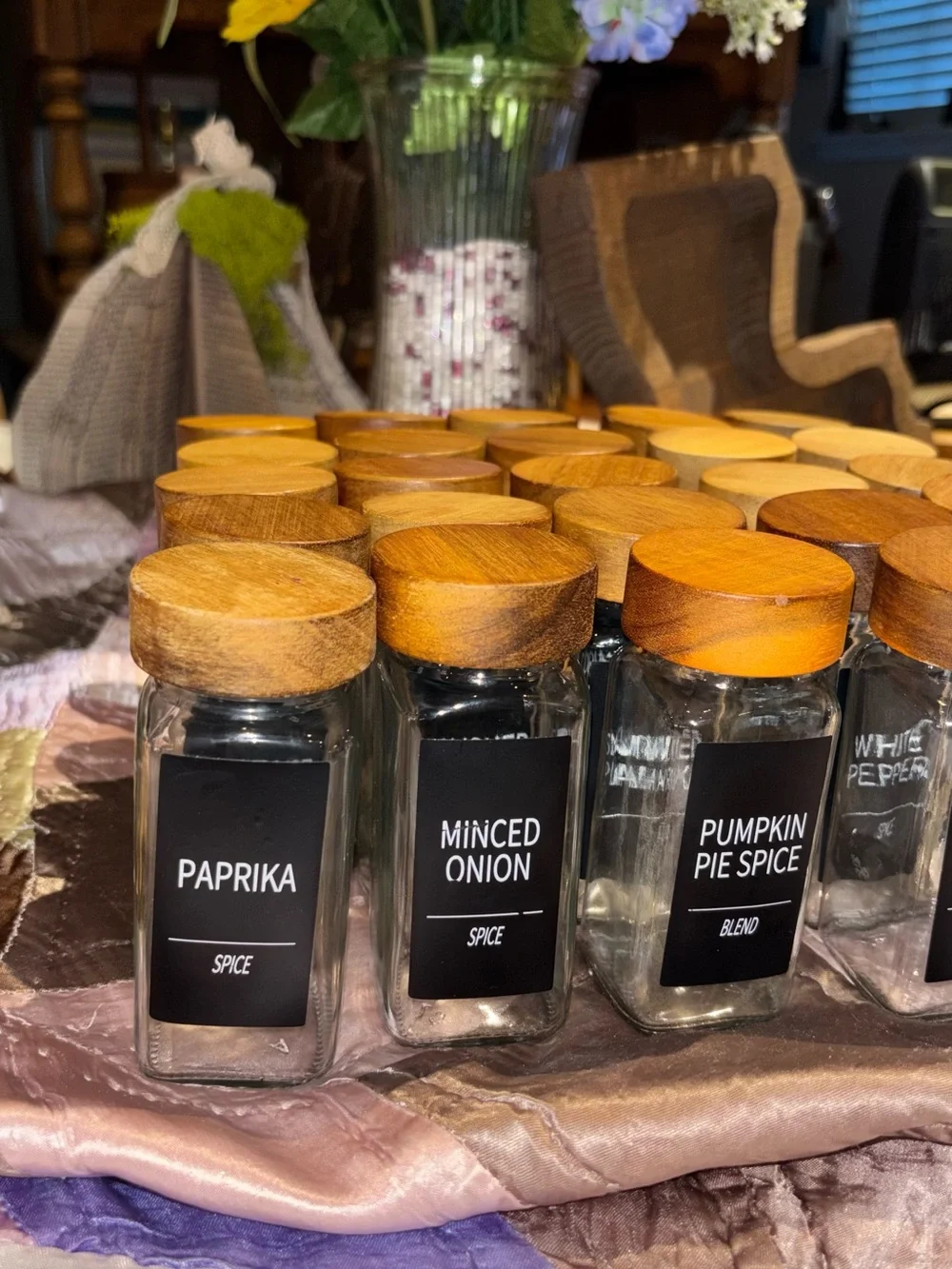 Glass Spice Jars - set of 25